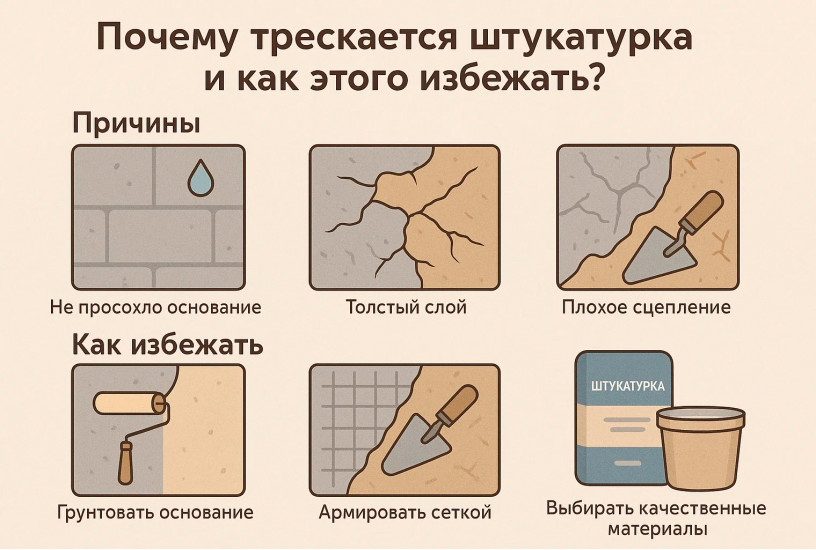 Почему трескается штукатурка и как этого избежать
