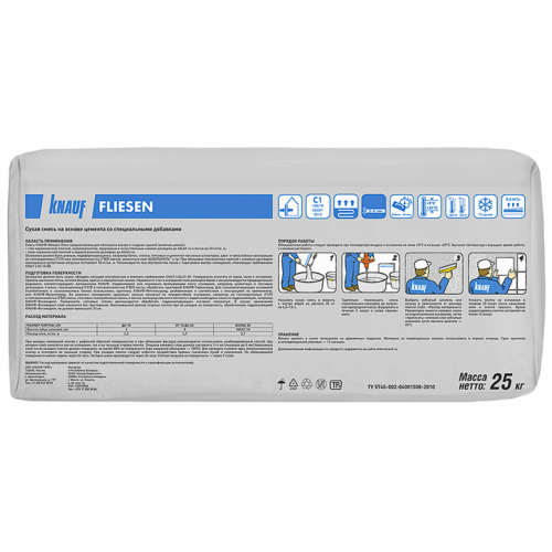 Клей для плитки Knauf Флизен Плюс серый класс С1 25 кг