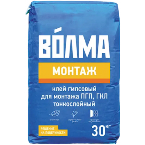 Клей гипсовый монтажный Волма Монтаж 30 кг