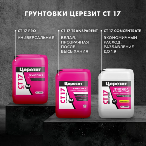 Грунтовка глубокого проникновения Церезит CT 17 Pro 10 л