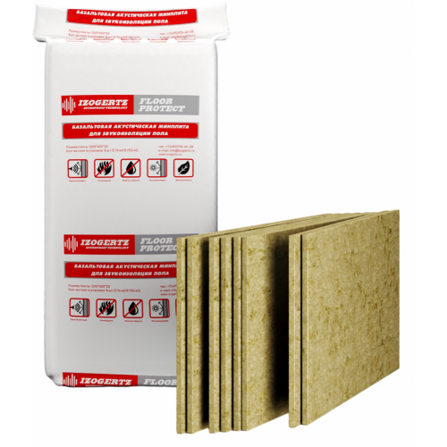 Звукоизоляция Izogertz Floor Protect 1200x600x20 мм 5.76 м2