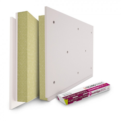 Панель звукоизоляционная АкустикГипс Basic 70 с крепежом 1200x600x70 мм