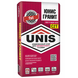 Клей для плитки Unis Гранит серый класс С2 Т 25 кг