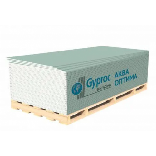 Гипсокартон Gyproc Аква Оптима влагостойкий 1950х1200х12.5 мм
