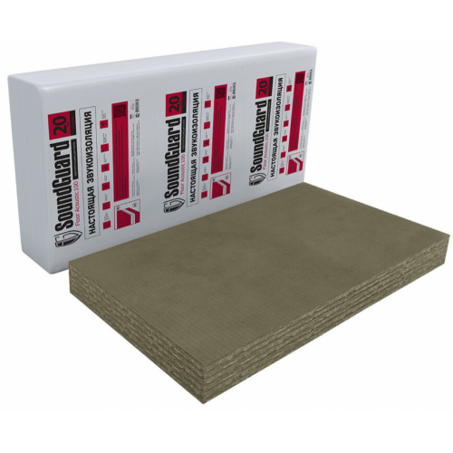 Звукоизоляция SoundGuard Floor Acoustic 100 1200х600х20 мм 5.76 м2
